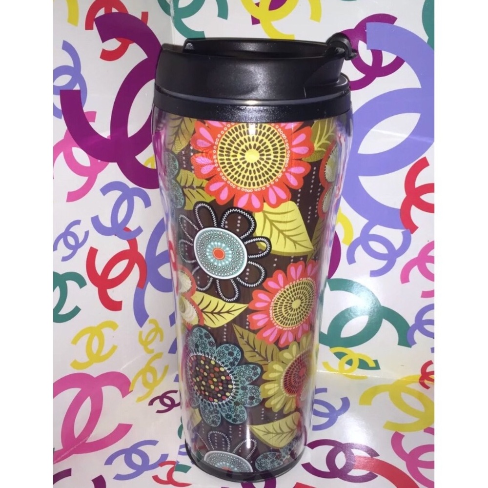 New Vera Bradley Flower Shower Travel Mug